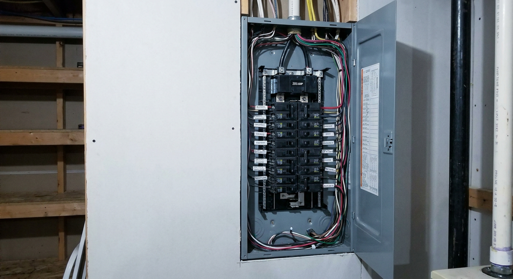 Installed and code-compliant 200A electrical panel